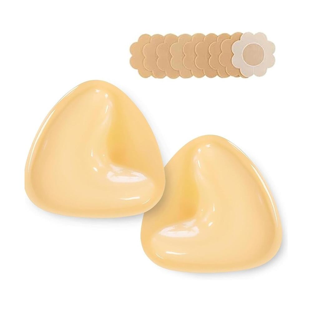 Double-sided sticky bra pads, For swimsuits, sports strapless bra, Reusable, M